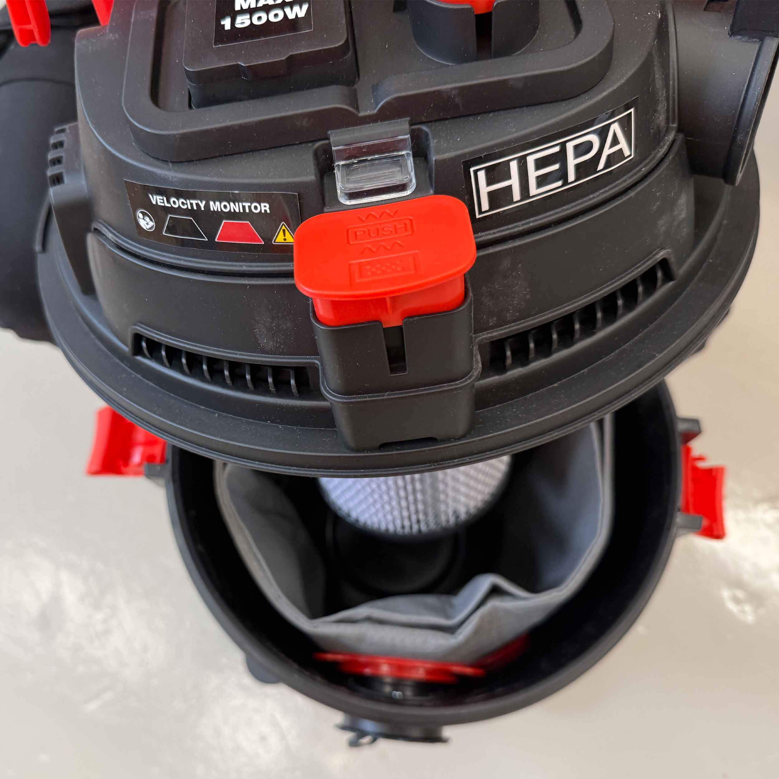 Reusable dust bag for Trend T33 shown with dust extractor accessories
