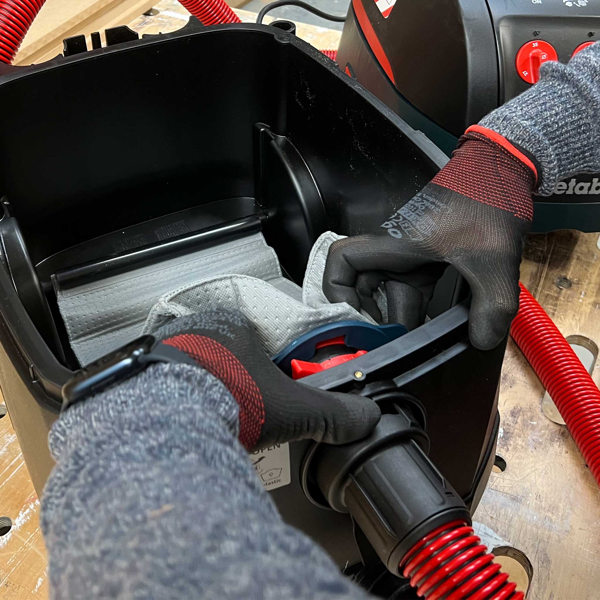 Reusable dust bag for Metabo, Starmix, 3M and BTI, additional product detail